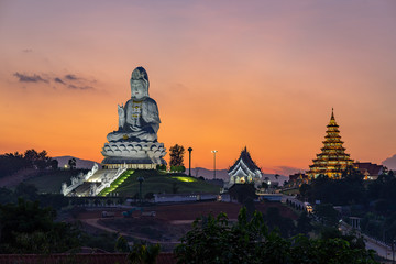 Wat Huay Pla Kang temple the pagoda in Chinese style in Chiangrai province of Thailand