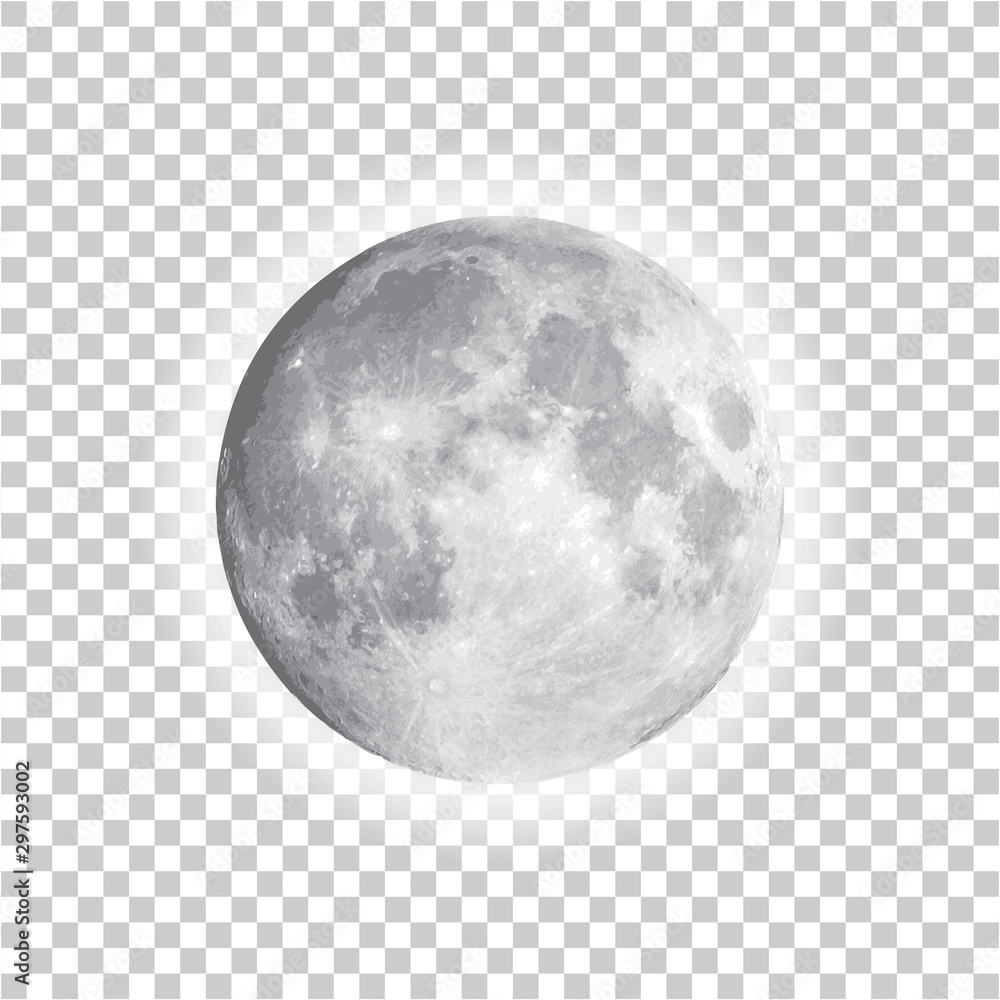 Wall mural Full moon isolated with background, vector