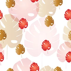 Fototapeten seamless pattern with leaves vector in red and brown colors - autumn theme   © photo_stella
