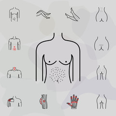 abdominal epilation, women icon. Universal set of plastic surgery, epilation for website design and development, app development