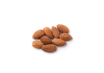 almonds isolated on white background