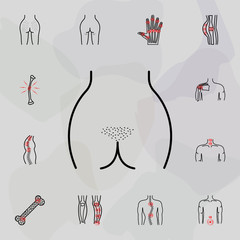 belly epilation, women icon. Universal set of plastic surgery, epilation for website design and development, app development