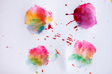 Watercolor botton paint on white background