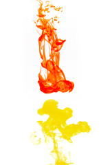 Red and Yellow on background white