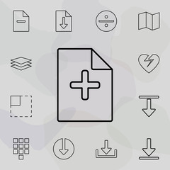 adding a sheet icon. Universal set of web for website design and development, app development