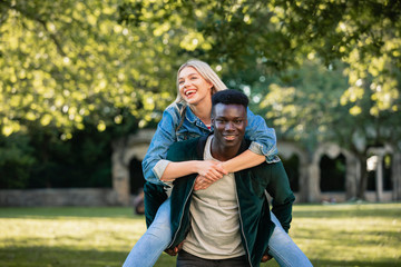 Fototapeta premium Carefree and Happy Piggyback