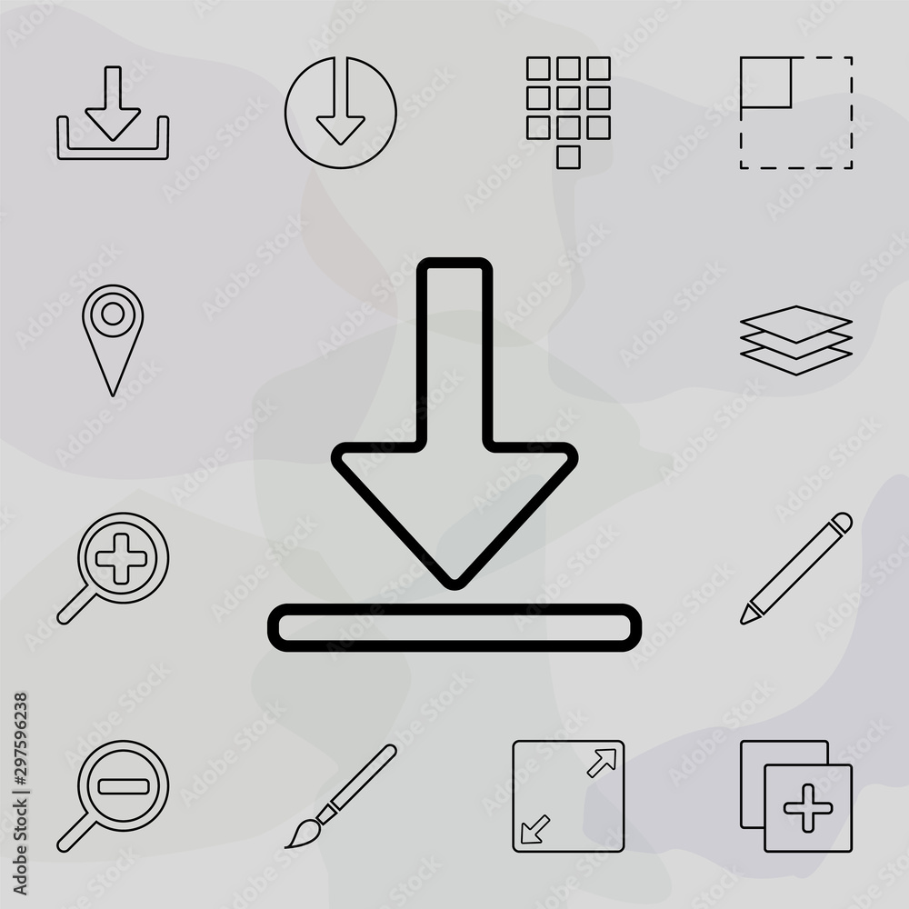 Poster download symbol icon. universal set of web for website design and development, app development