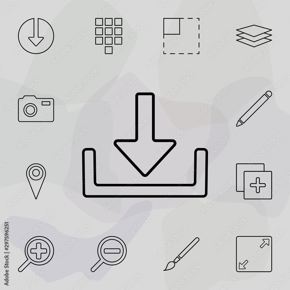 Poster download symbol icon. universal set of web for website design and development, app development