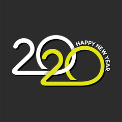 Illustration of greeting for new year 2020