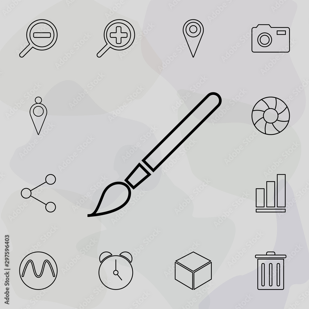 Poster paint brush icon. universal set of web for website design and development, app development