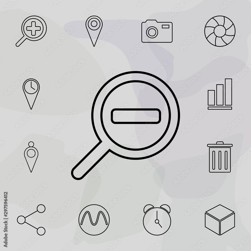 Poster magnifying glass icon. universal set of web for website design and development, app development