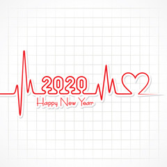 Illustration of greeting for new year 2020