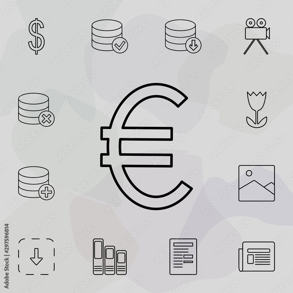 Aufkleber euro sign icon. universal set of web for website design and development, app development