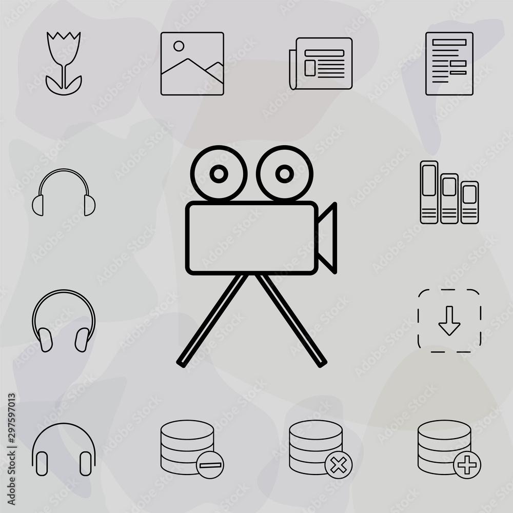Poster cinema camera icon. universal set of web for website design and development, app development