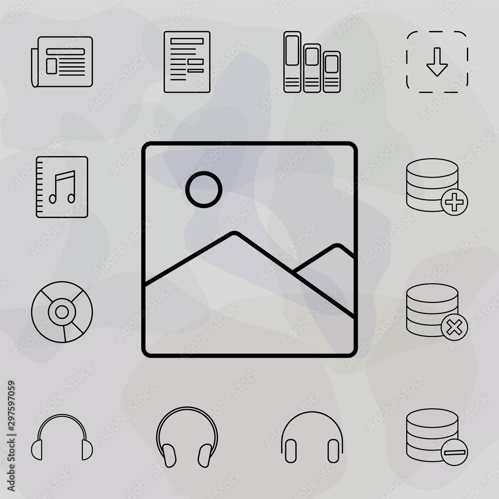 Poster picture landscape icon. universal set of web for website design and development, app development