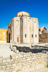 Croatia, city of Zadar, Saint Donatus church from 9th century on the old Roman forum ruins