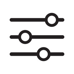 Adjustment icon. Balance button. Multimedia correction character settings. Vector illustration.