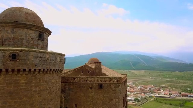 Aerial of Calahorra Castle, La Calahorra, province of Granada, Andalousia