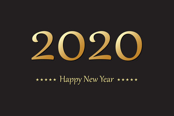 Happy New Year 2020 banner, exclusive design. Vector illustration.