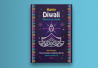 Diwali Illustrative Flyer Layout