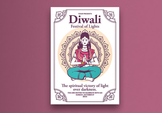 Diwali Illustrative Flyer Layout