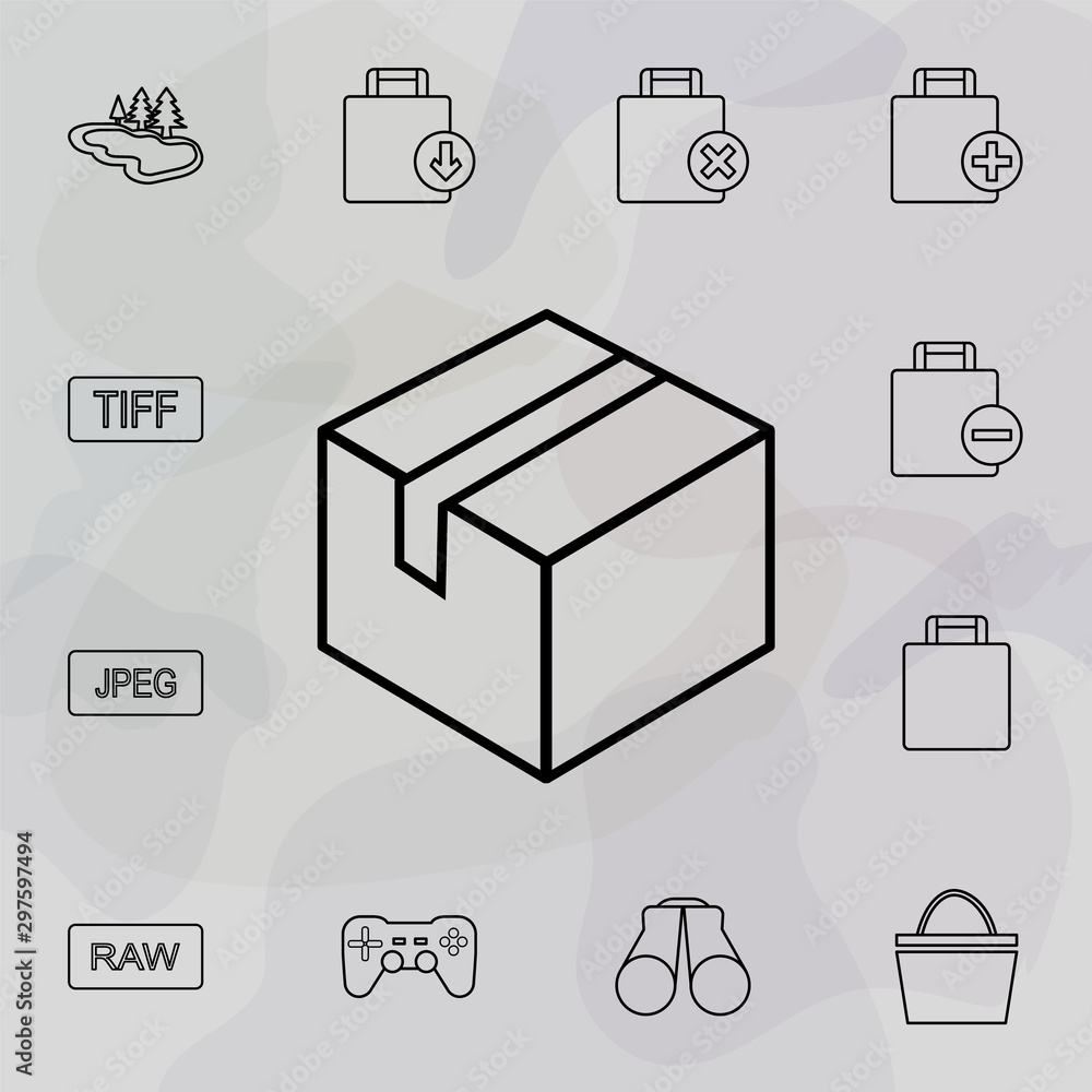 Poster sealed box icon. universal set of web for website design and development, app development