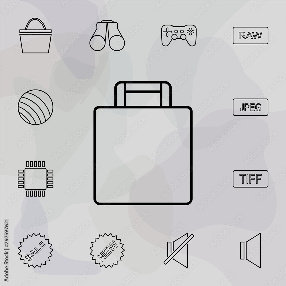 Poster baggage icon. universal set of web for website design and development, app development