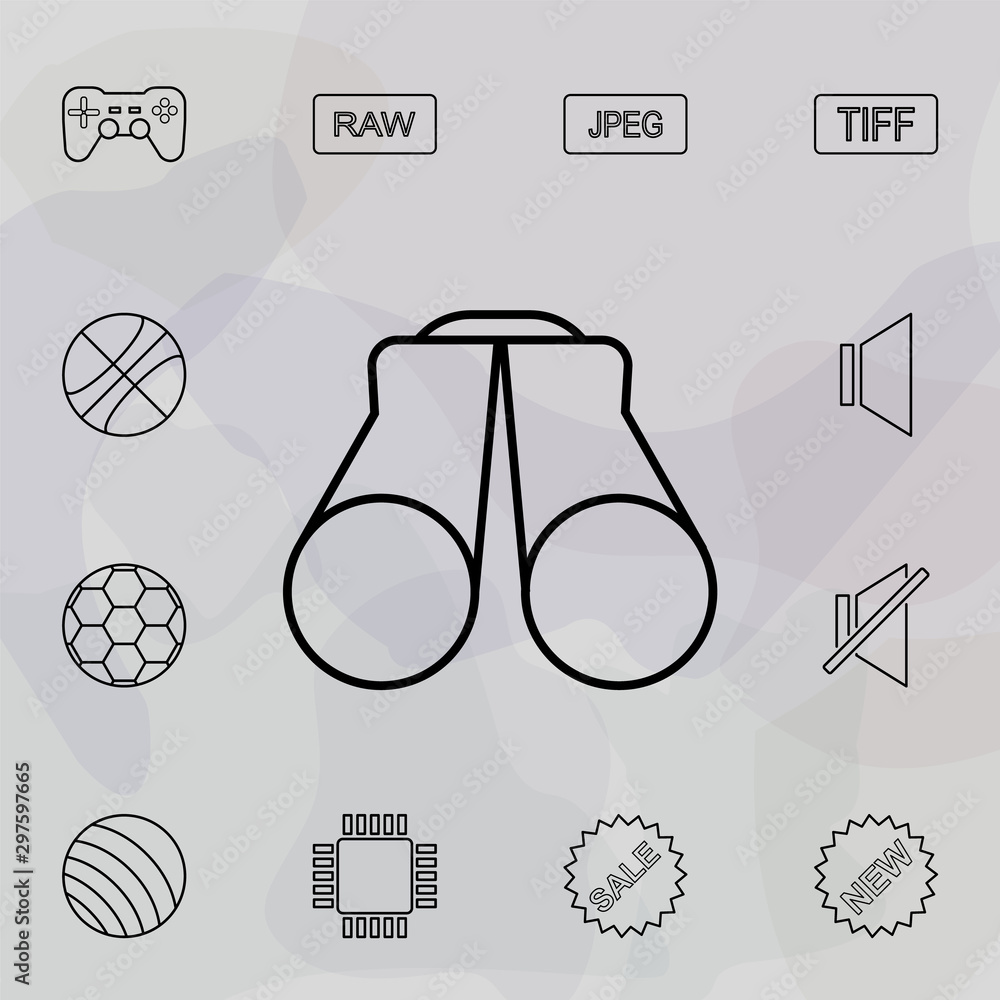 Poster binoculars icon. universal set of web for website design and development, app development