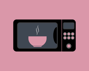 Microwave icon. Household appliance symbol. Vector illustration.