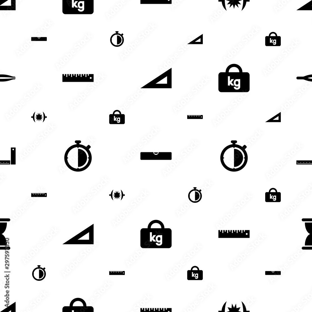 Poster measurement icons pattern seamless white background