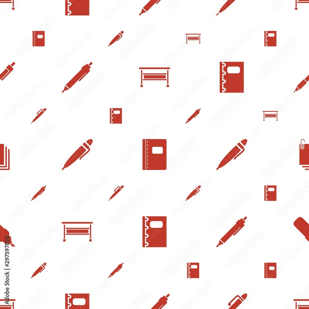 Poster writing icons pattern seamless white background