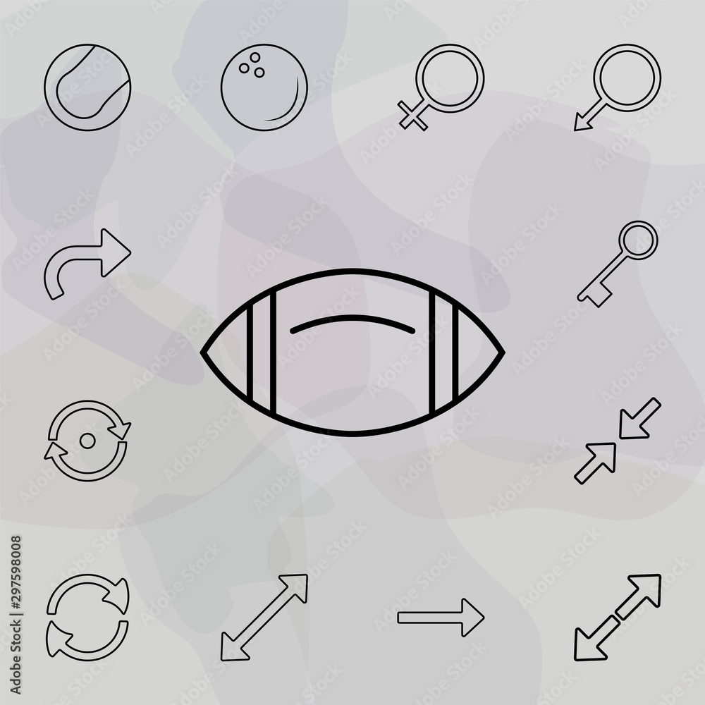 Aufkleber rugby ball icon. universal set of web for website design and development, app development