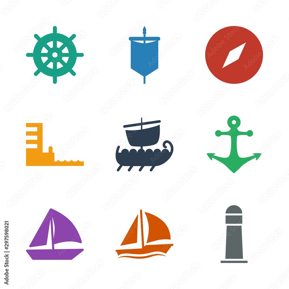 Poster nautical icons