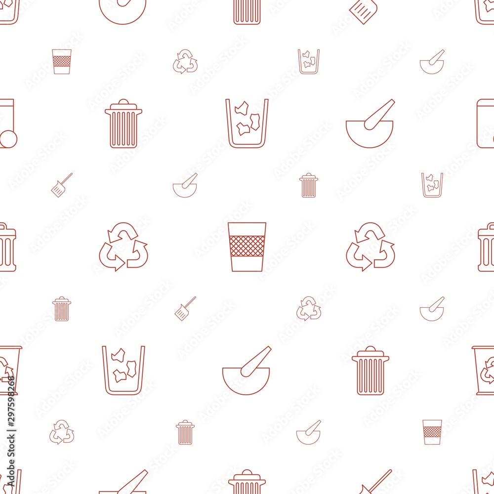 Poster garbage icons pattern seamless white background