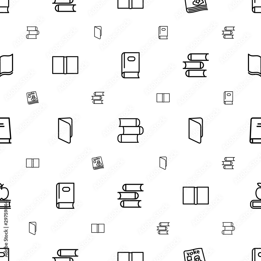 Poster library icons pattern seamless white background