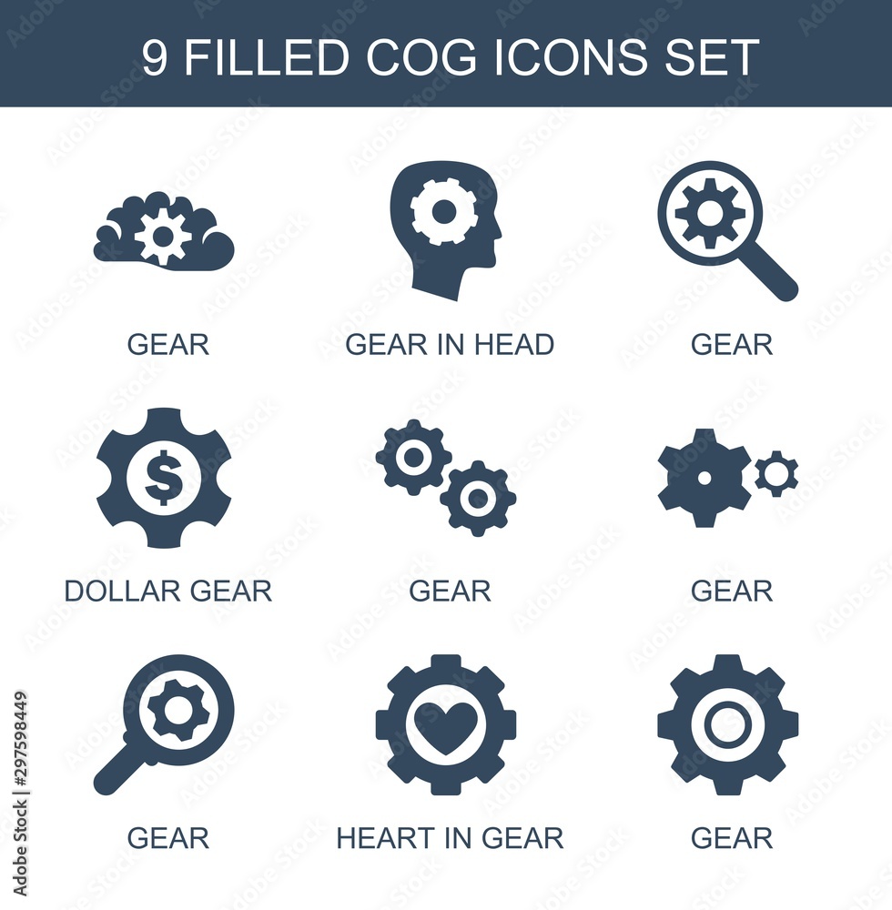 Sticker 9 cog icons