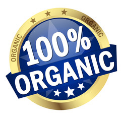 Button with Banner 100% organic