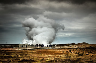 Fototapeta na wymiar Gunnuhver geothermal steam vent