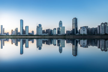 Fototapeta na wymiar Shenzhen CBD business district city skyline.