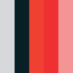 Red color palette vector illustration set