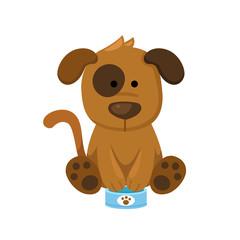 dog with food can illustration, vector
