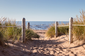 the beach at Covehead Harbour Lighthouse, Prince Edward Island, Canada