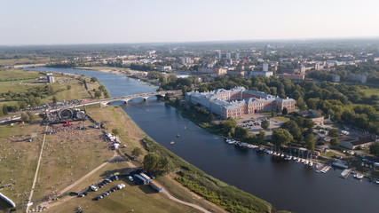 Fototapeta na wymiar Aerial view of Jelgava city Latvia Zemgale drone top view