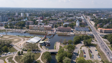 Fototapeta na wymiar Aerial view of Jelgava city Latvia Zemgale drone top view