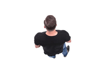top view. confident young man. isolated on white