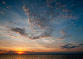 Dramatic sunset over water