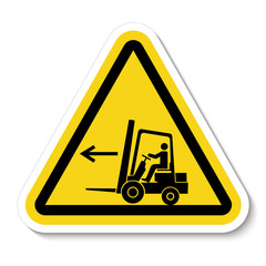 Forklift Point Left Symbol Sign Isolate On White Background,Vector Illustration