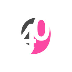 40 Years Anniversary Celebrations Vector Template Design Illustration