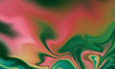 Pink and green marble texture, liquid fluid abstract background