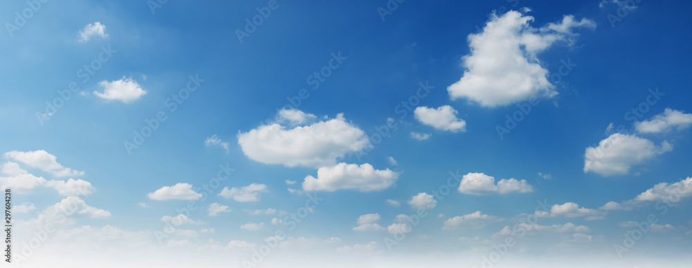 Wall mural white cloud on blue sky in morning light background